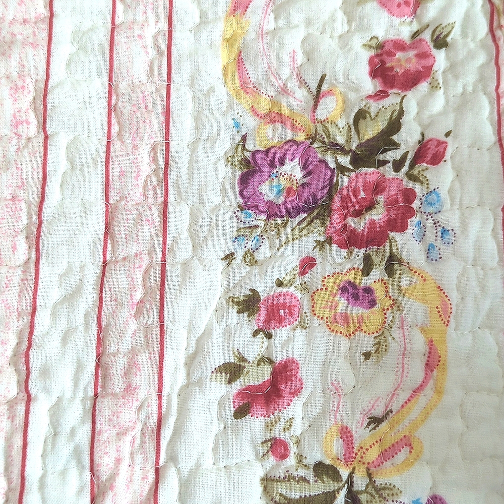 COTTON THROW/Coverlet FLORAL ROSES - Picture 4 of 8